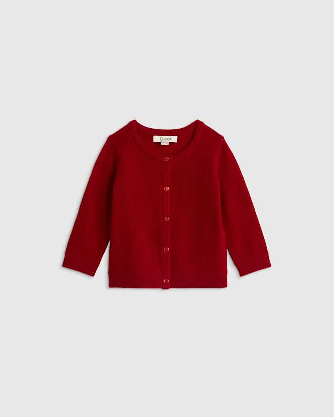 Varsity Red Washable Cashmere Cardigan