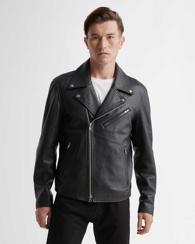 Black 100% Leather Motorcycle Jacket