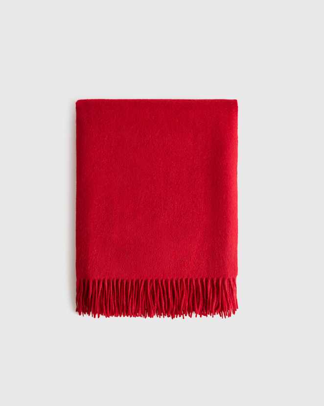 Varsity Red Mongolian Cashmere Throw