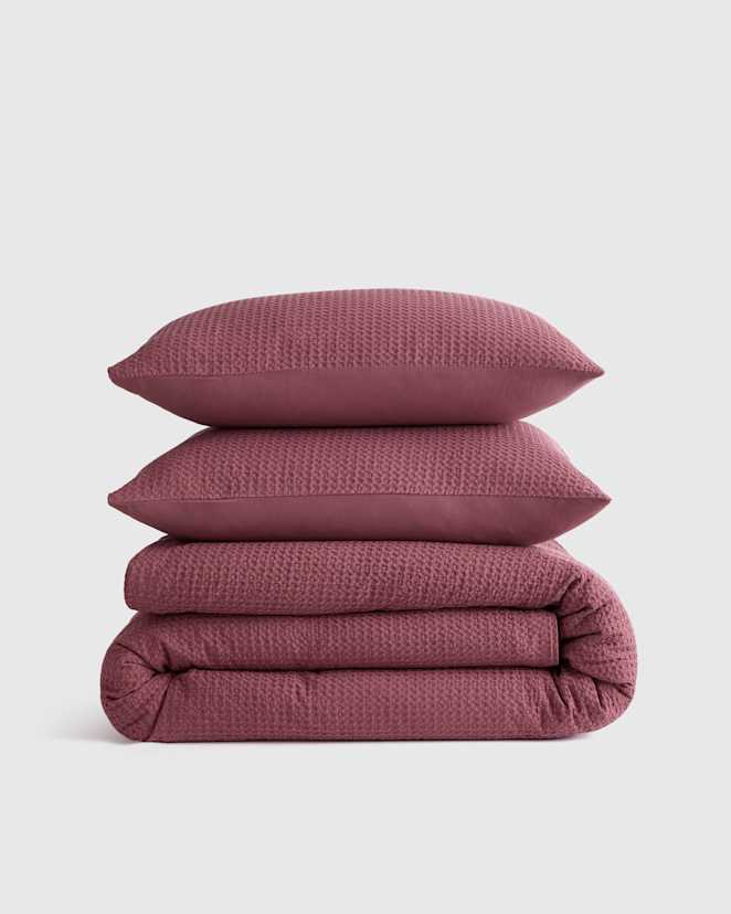 Plum Organic Luxe Honeycomb Duvet Cover Set