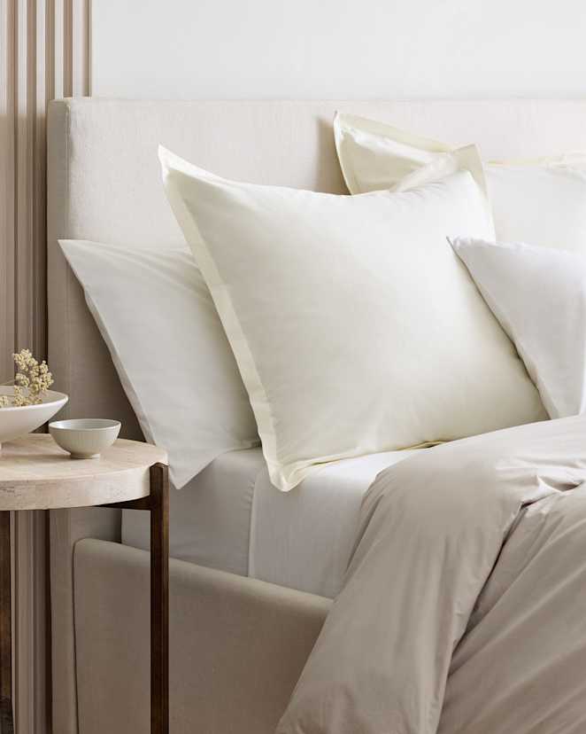 Ivory Organic Brushed Cotton Euro Sham