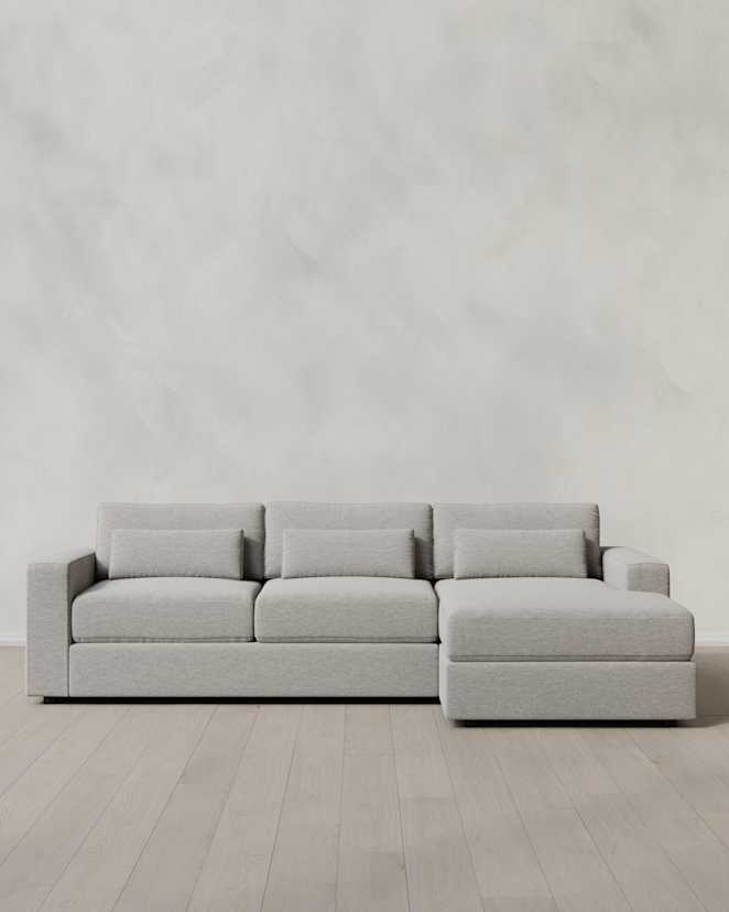 Fog Ashford Deep Seat Chaise Sectional in Performance Basketweave