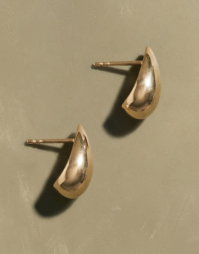 Yellow Gold Boucles d'oreilles en or 14 carats petites larmes