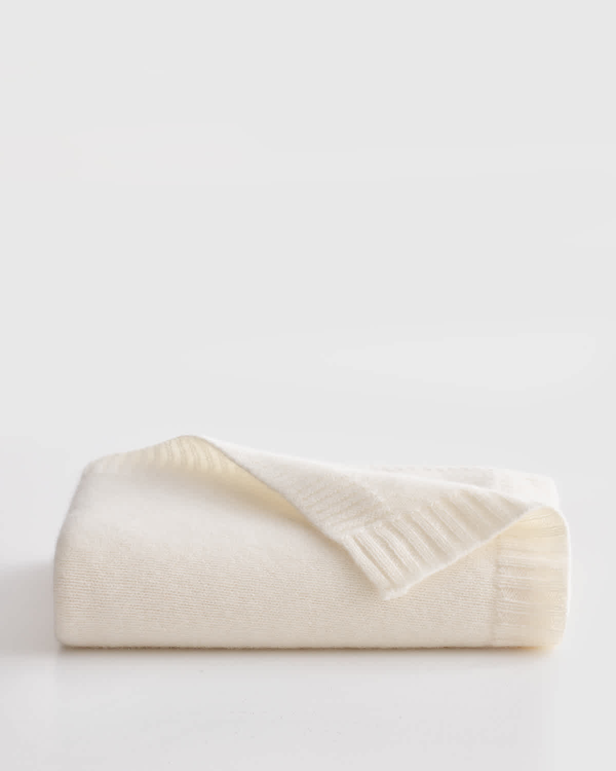 ivory Mongolian Cashmere Luxe Knit Baby Blanket