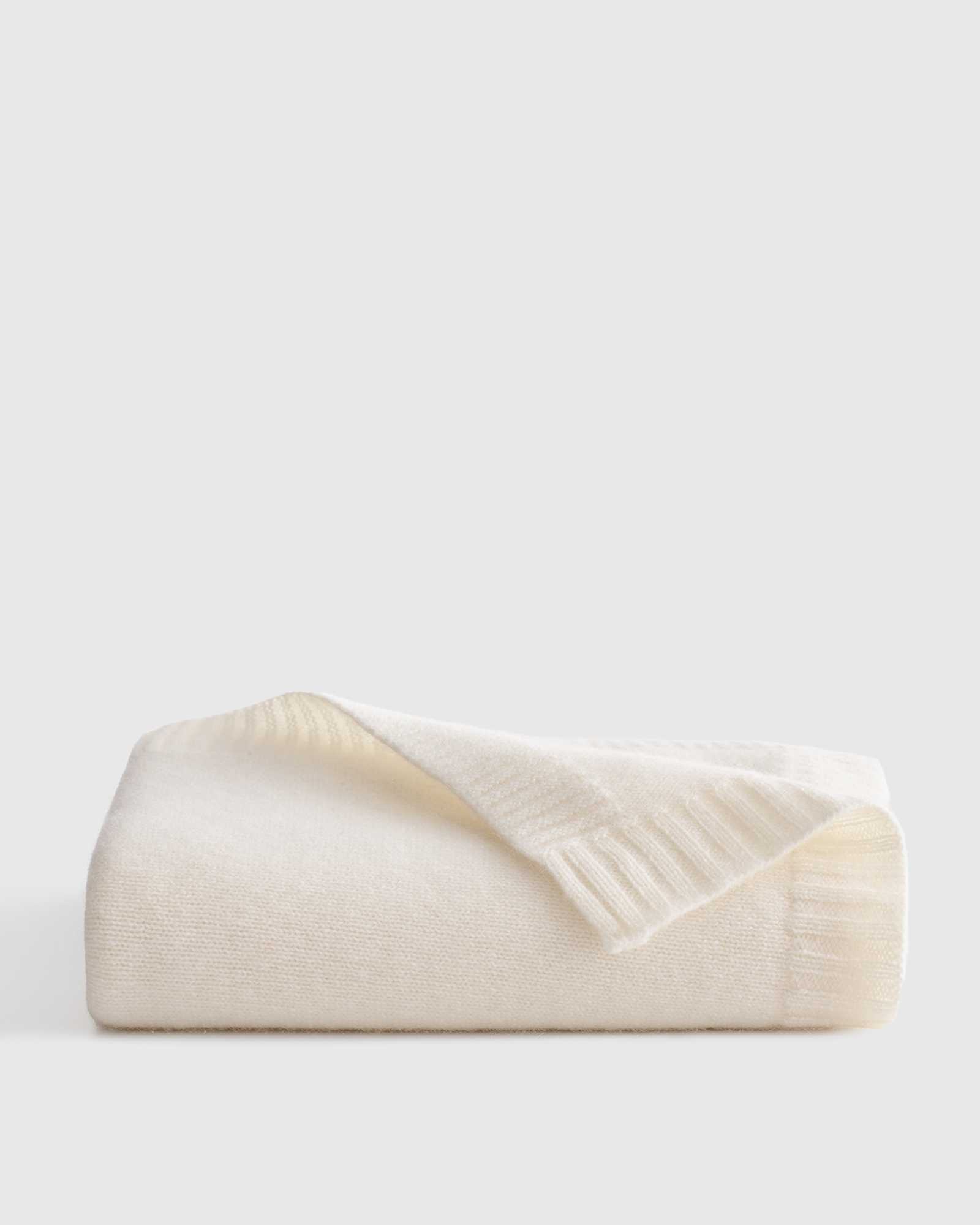 ivory Mongolian Cashmere Luxe Knit Baby Blanket
