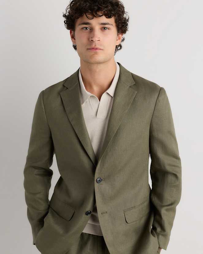 Bayberry Olive 100% European Linen Blazer