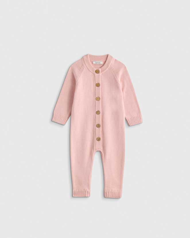 Silver Pink Barboteuse style pull en coton biologique à 100 %