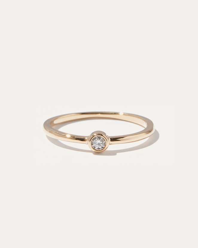 Yellow Gold 14K Gold Solo Diamond Bezel Ring