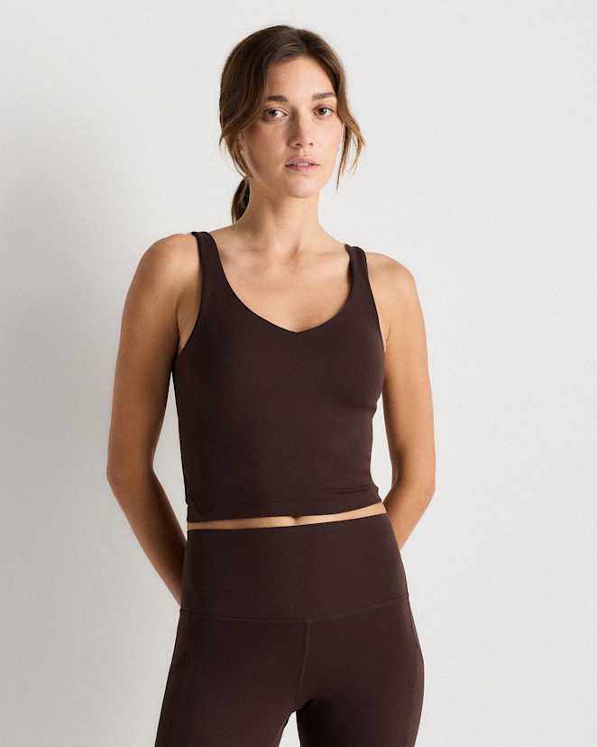 Espresso Ultra-Form V-Neck Cropped Tank