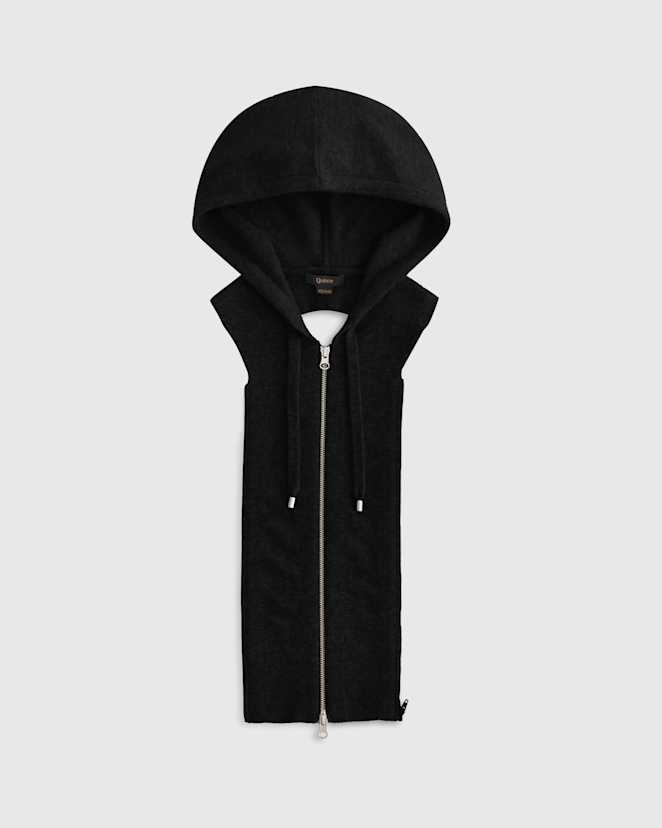Black 100% Mongolian Cashmere Hoodie Blazer Insert