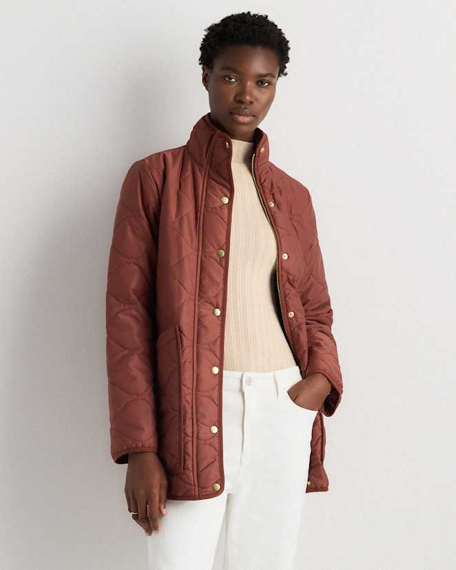 Redwood Brown Featherless Quilted Long Puffer Jacket
