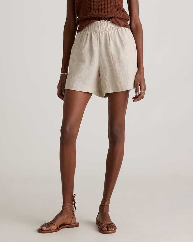 Flax 100% European Linen High Waisted Shorts