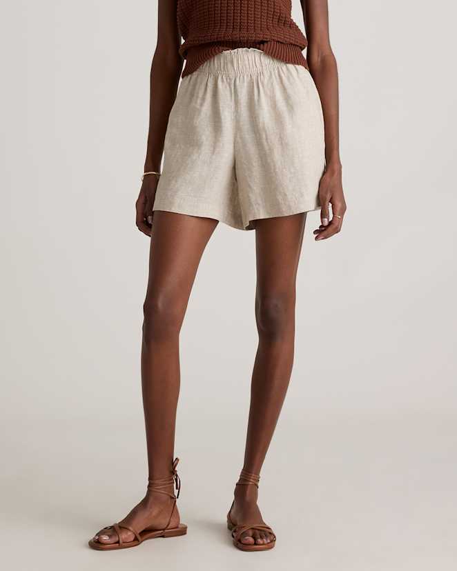 Flax 100% European Linen High Waisted Shorts