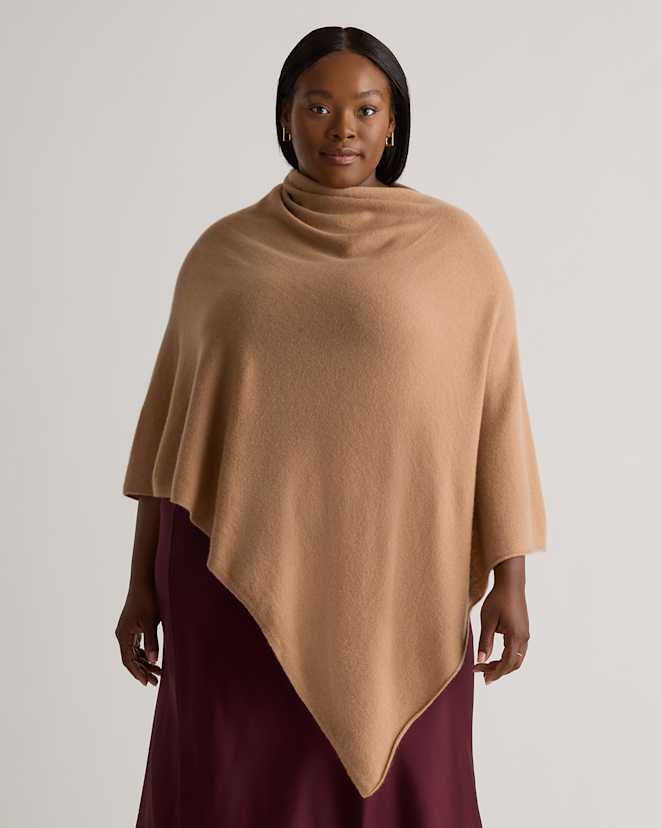 Camel Mongolian Cashmere Poncho