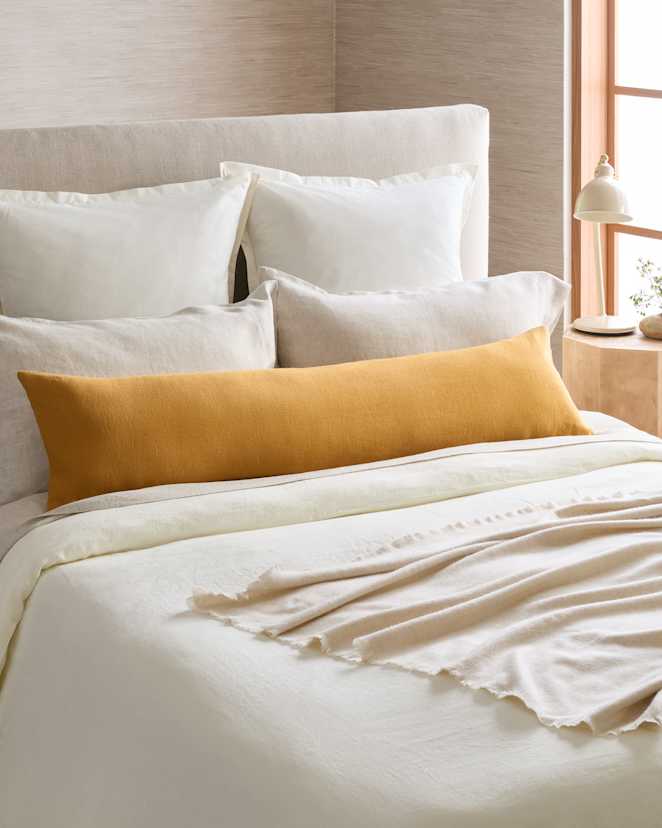 Golden Rod European Linen Oversized Lumbar Pillow Cover