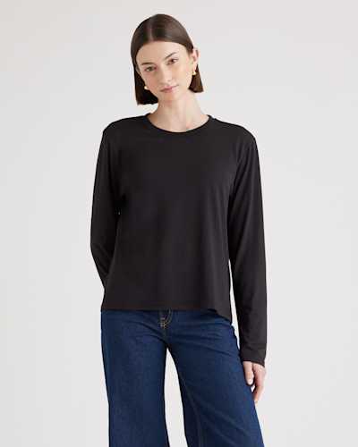 Cotton Modal Relaxed Long Sleeve Tee