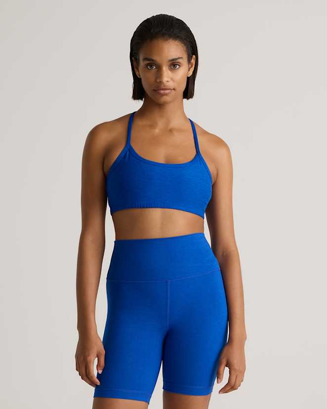 Heather Cobalt Ultra-Soft Scoop Neck Racerback Bra
