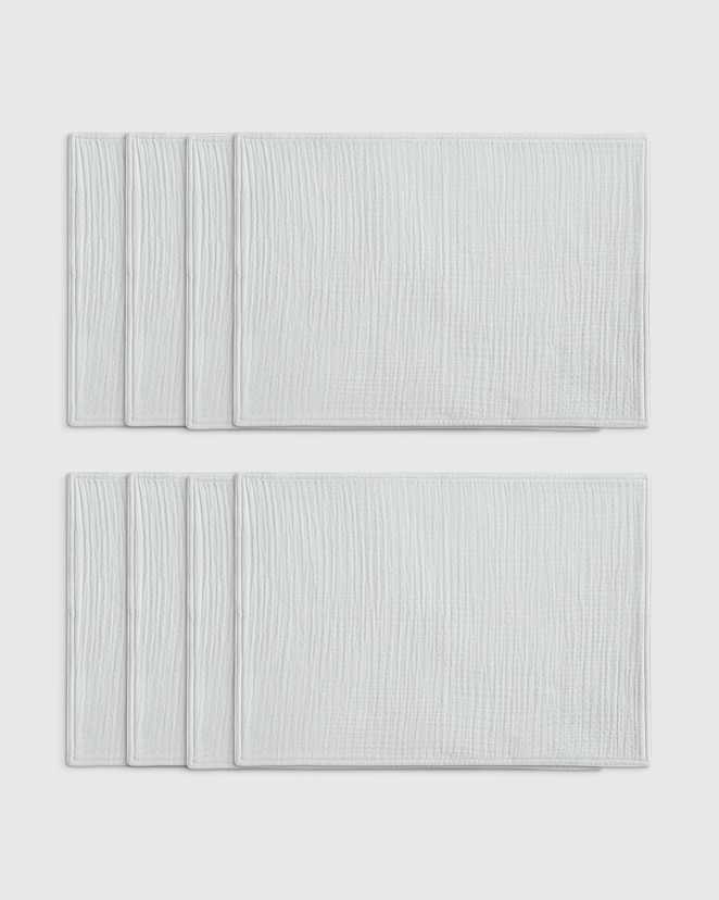 Mist Organic Cotton Gauze Placemats (Set of 8)