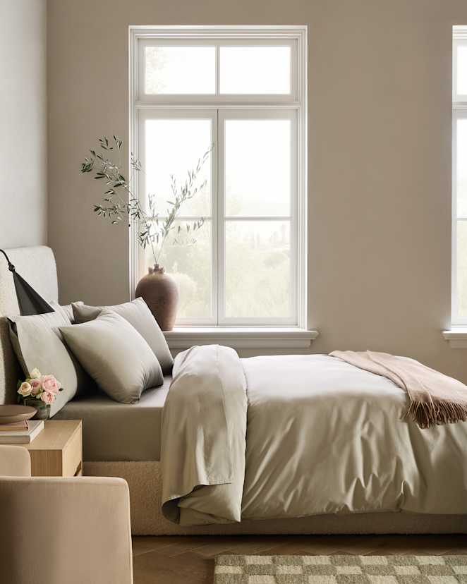 Toffee Classic Organic Percale Duvet Cover