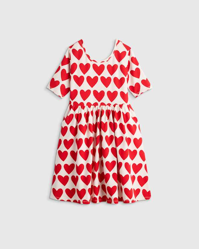 Red Hearts Organic Cotton Skater Dress