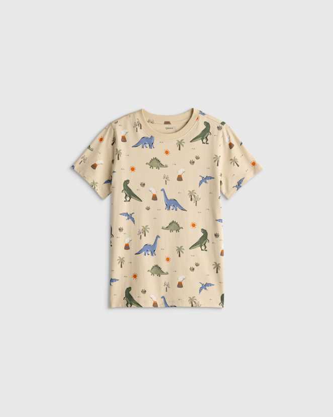 Dino Sketch 100% Organic Cotton Jersey Short Sleeve Tee