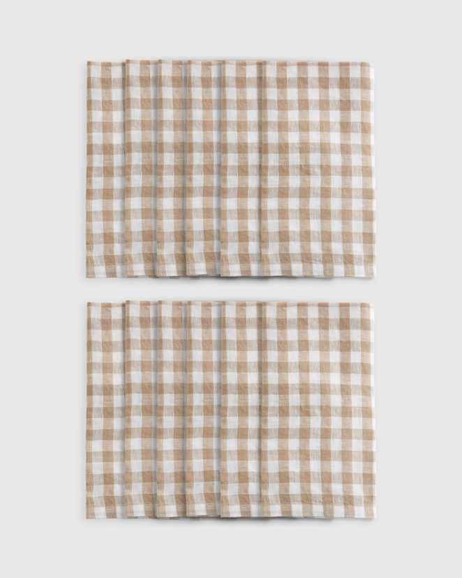 Cafe European Linen Gingham Napkins (Set of 12)