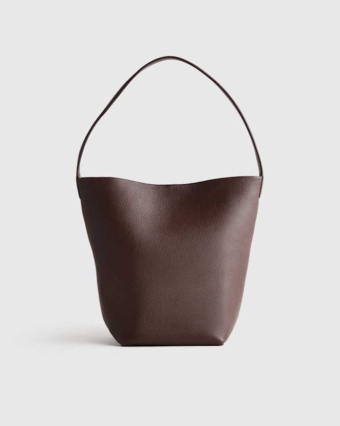 Espresso Brown Sac seau souple en cuir italien à bandoulière