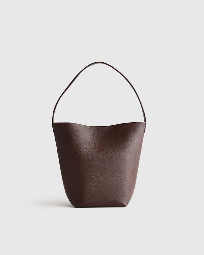 Espresso Brown Italian Leather Soft Bucket Shoulder Bag