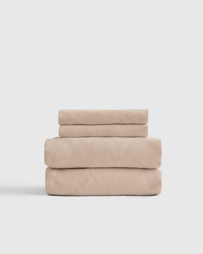 Toffee Organic Brushed Cotton Sheet Set