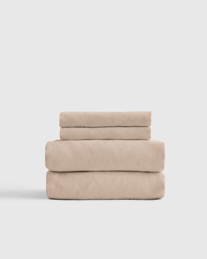 Toffee Organic Brushed Cotton Sheet Set