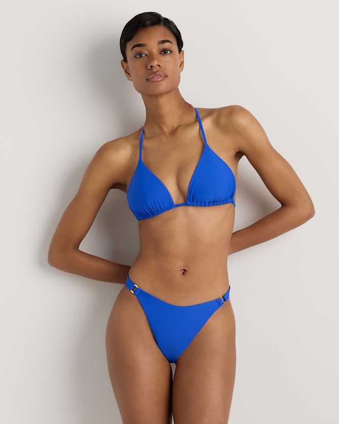 Electric Blue Italian Triangle Bikini Top