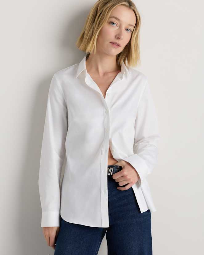 Classic White Organic Stretch Cotton Tailored Shirt