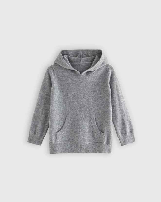 Heather Grey Washable Cashmere Hoodie