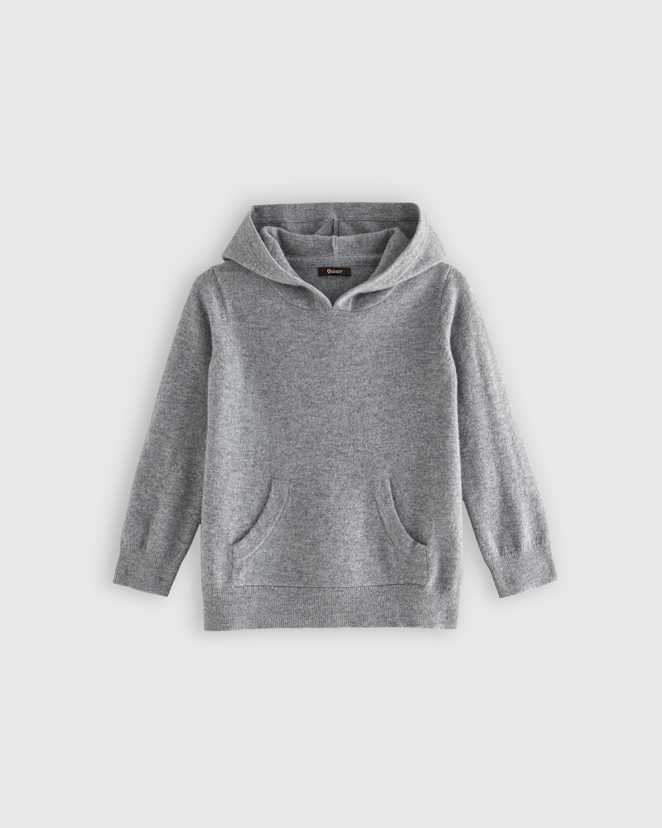 Heather Grey Washable Cashmere Hoodie