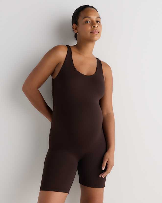 Espresso Smooth Stretch Maternity Romper