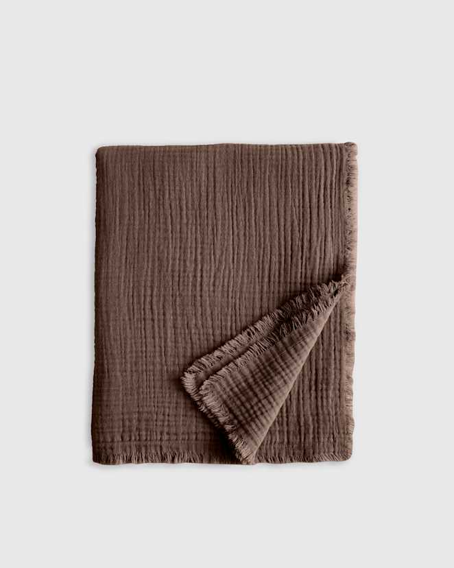 Chocolate Organic Airy Gauze Throw