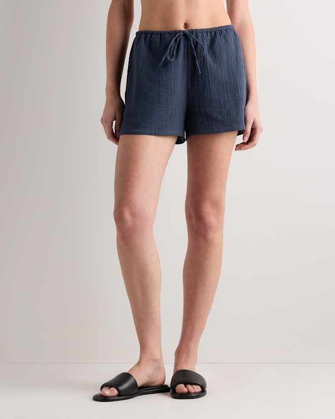 Indigo Blue 100% Organic Cotton Gauze Shorts