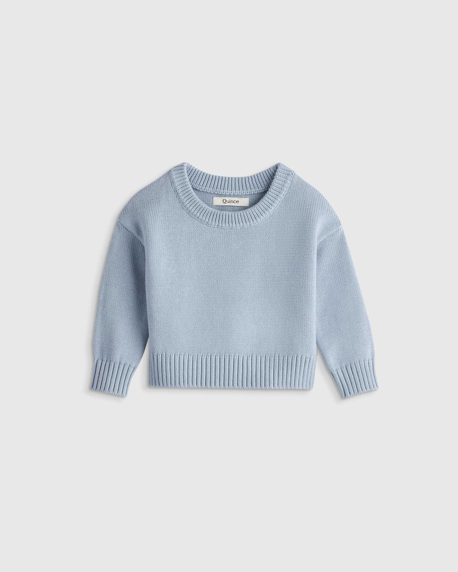 sky-blue 100% Organic Cotton Crewneck Sweater