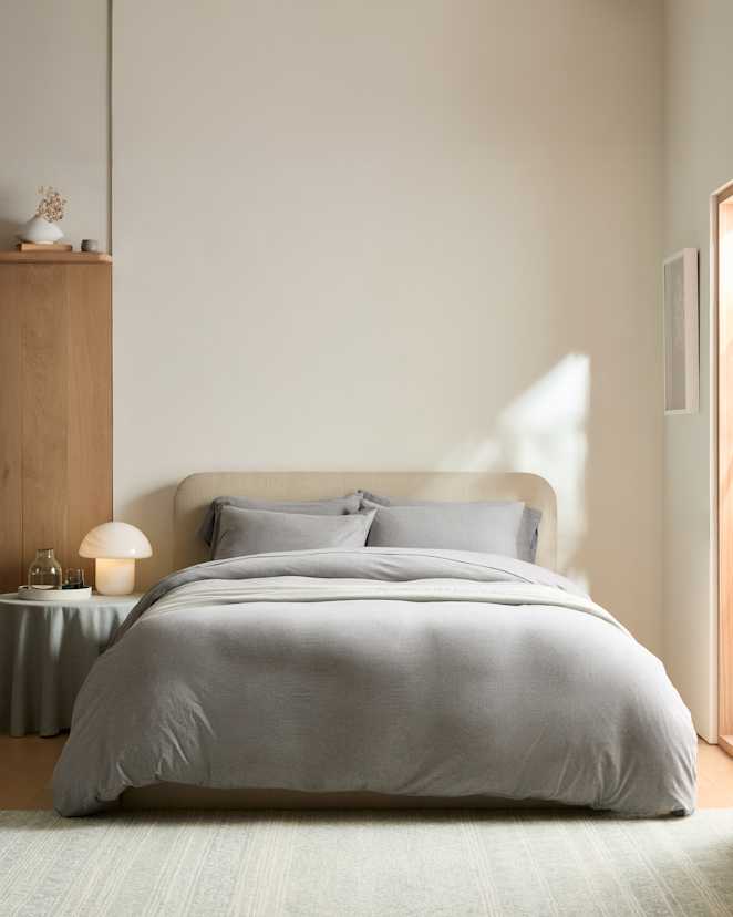 Heather Grey Organic Jersey Duvet Cover Set