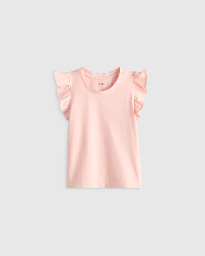 Pink Ruffle Sleeve Organic Cotton Top
