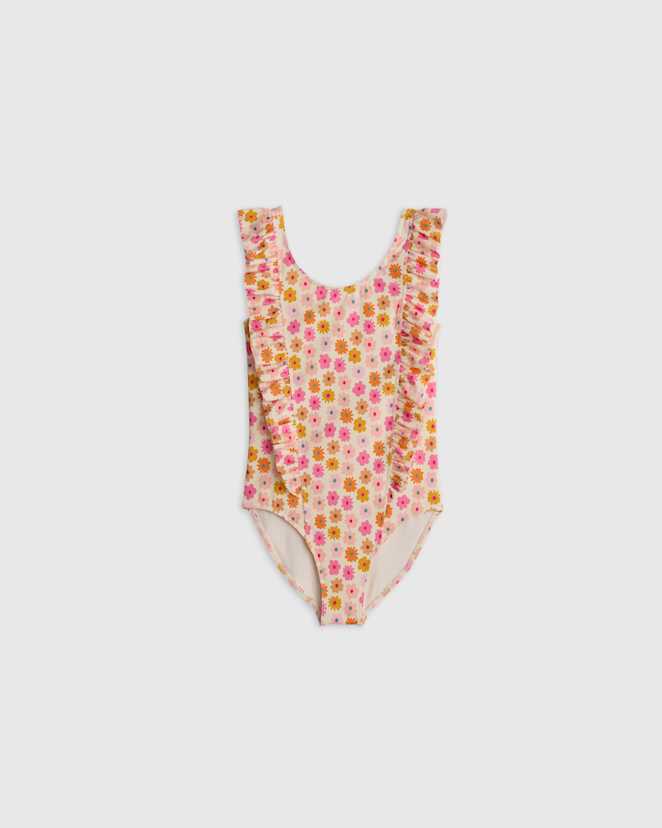Multi Daisy Ruffle One Piece Swimsuit