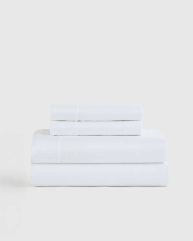 White Signature Giza Cotton Sateen Sheet Set