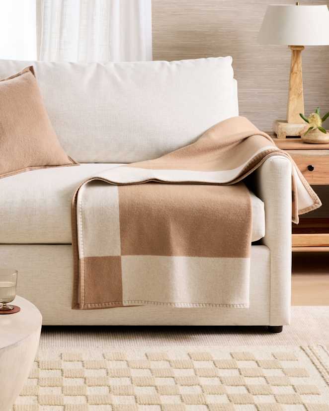 Camel Merino Wool & Cashmere Luxury Throw