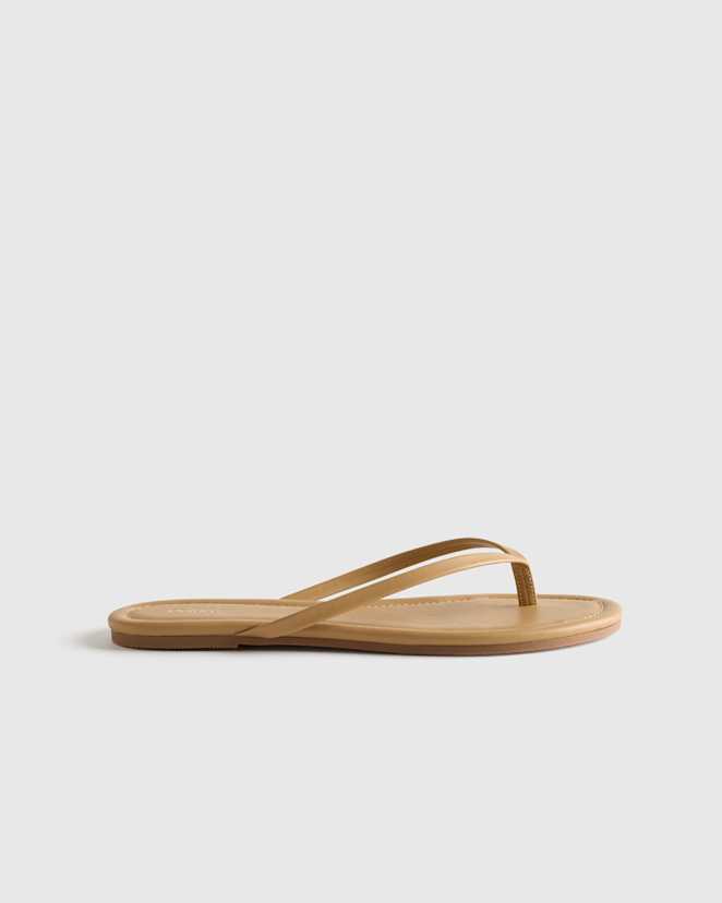 Cashew Italian Leather Flip Flops