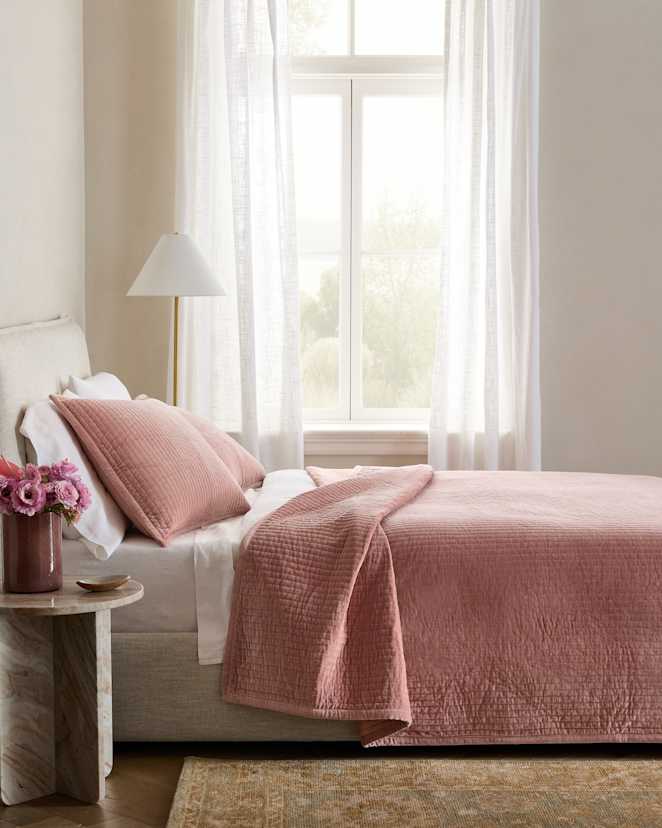 Rose Cotton Velvet Channel Quilt