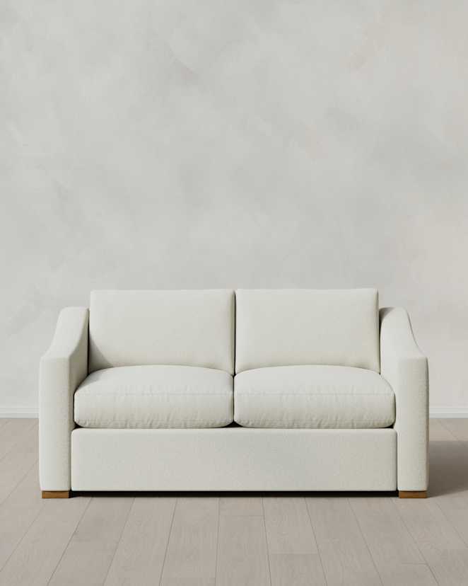 Ivory Hollis Slope Arm Sofa in Performance Basketweave