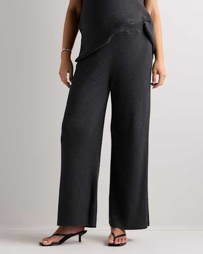 Cotton Cashmere Maternity Wide Leg Pants