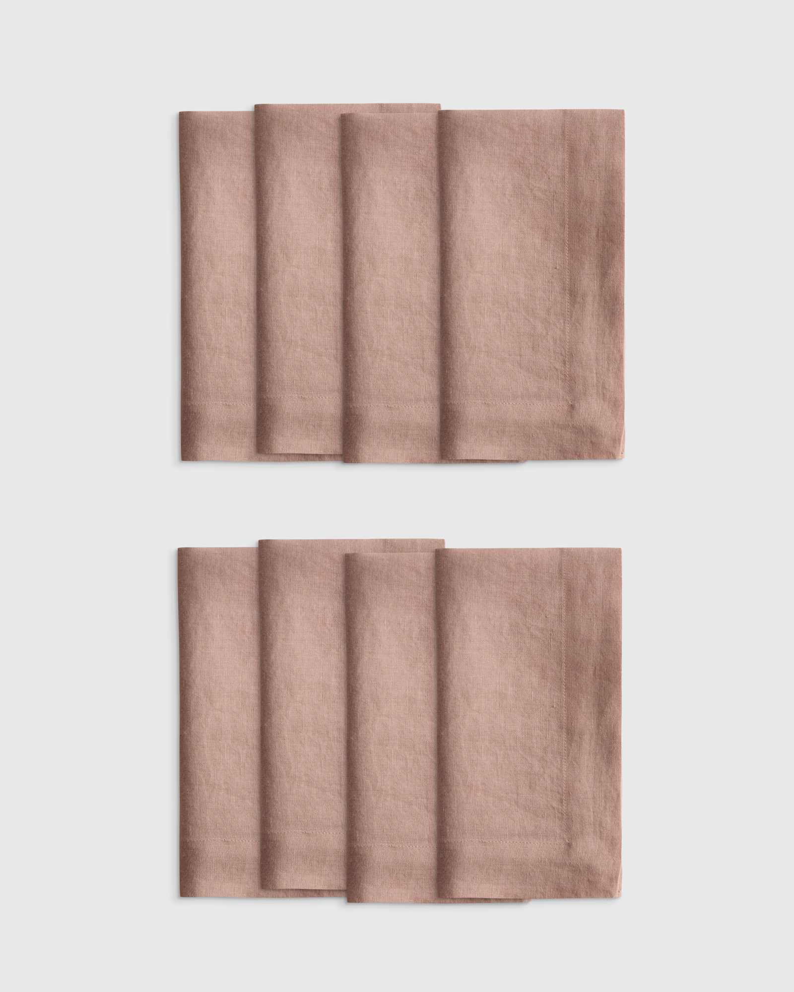 Dusty Mauve European Linen Wide-Hem Napkins (Set of 8)