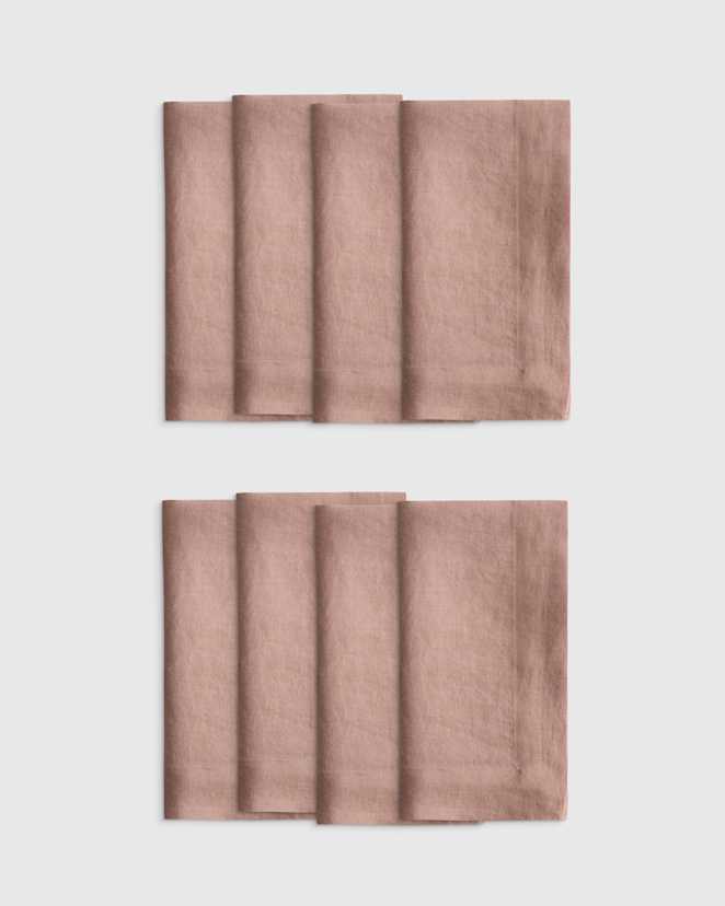 Dusty Mauve European Linen Wide-Hem Napkins (Set of 8)