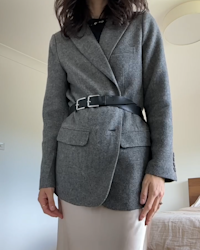 Women-s Italian Wool Oversized Blazer Brown Jamie-Lee Burns 4x5 Thumbnail